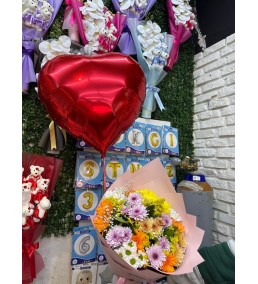 Uçan Balon ve Kasımpatı Buketi